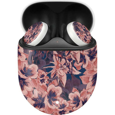 Dark Tapestry Floral Google Pixel Buds Skin